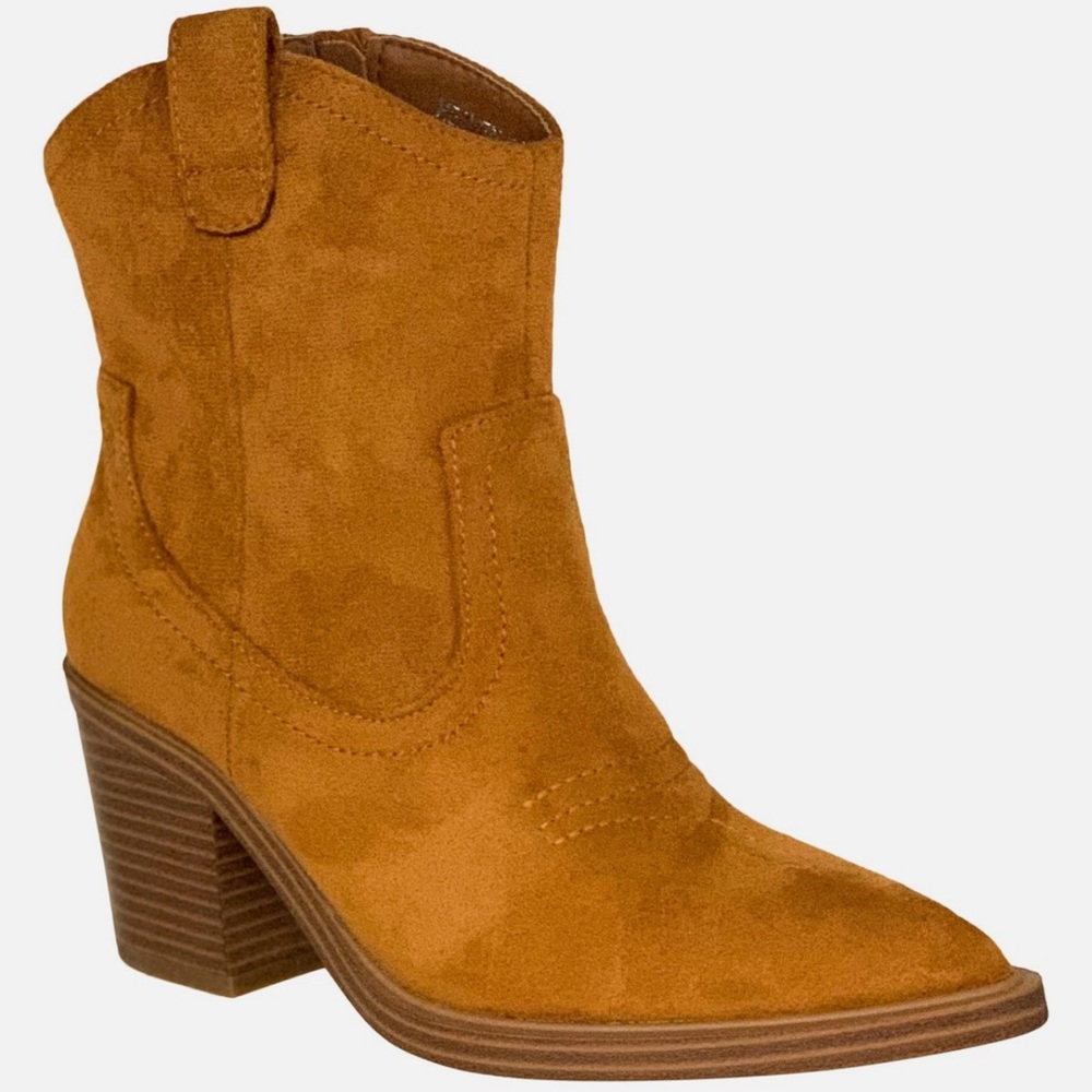 NEW Top Moda heaven western ankle booties stitched cawboy women’s 6 faux suede